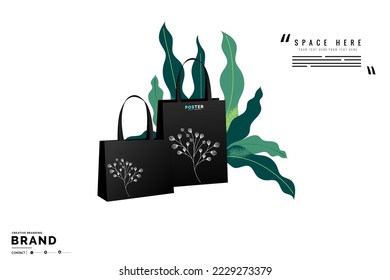 Diseño de modelos de simulación de bolsa 3d embalaje vectorial