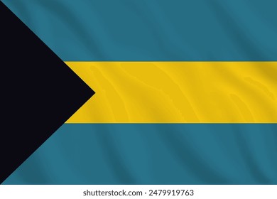 3D Bahamas waving flag pattern background. Realistic national flag design. Abstract vector template.