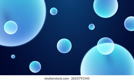 Fundo abstrato da bola 3D. Gradiente suave com bola de salto mínima com efeito de sombra e luz. Fundo bolha 3d realista.