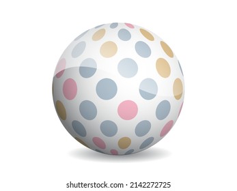 3D ball abstract vector illustration. Pattern sphere modern design. Round shape globe isolated on white background.