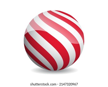 3D ball abstract vector illustration. Pattern sphere modern design. Round shape globe isolated on white background.