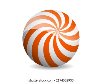 Ilustración vectorial abstracta de bola 3D. Diseño moderno de la esfera de patrones. Forma redonda globo aislado sobre fondo blanco.