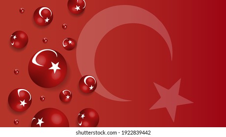 3d ball background. Turkish state flag emblem. Happy april 23 national sovereignty and children's day of turkey