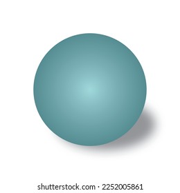 3D ball is blue and green and a shadow on white background as a vector