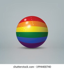 3d ball with flag of LGBT pride. Template for pride month poster design