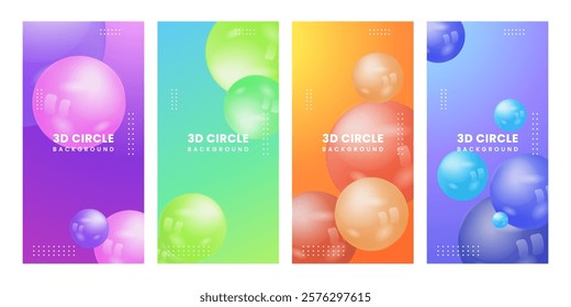 3D Ball Gradient Backgrounds with mesh and vibrant color blends. Ideal for web covers, banners, posters, brochures, and flyers. EPS 10.