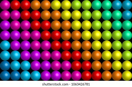 3D ball rainbow color