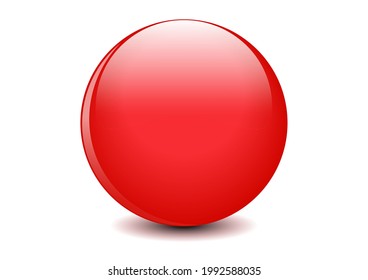 3d ball red glossy sphere of spheres on white background Vector illustration for your graphic design