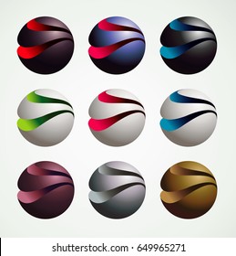 3D Ball Symbol Graphic objects, luxury and modern style, graphic resources, vector illustration