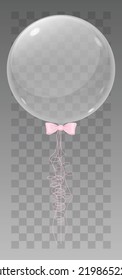 3d Ballon With Pink Bowknot