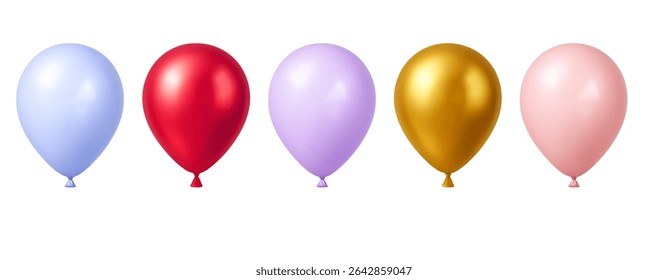 3d  Balloon Birthday Day Party Element Gift Ball Set Balloons Icon Vector Invitation Card