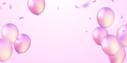 3D Balloon Design Elegant Pink For Celebration Party Vector Illustration