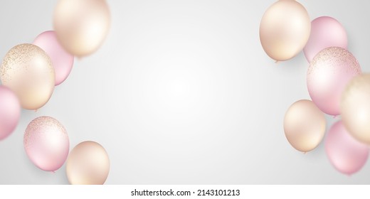 3D balloon design elegant pink for celebration party vector illustration