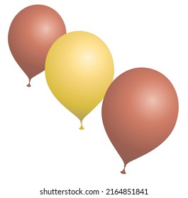 3D balloons in the colors of Spain on a white background 
