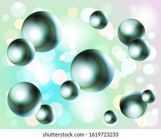 3D balls of blue colors background