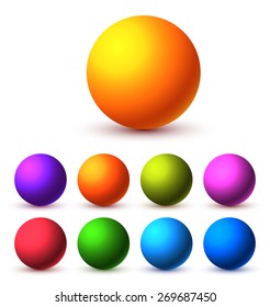 3D-Bälle in verschiedenen Farben.