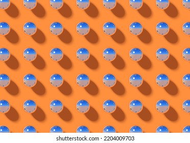 3D balls over violet background. Abstract texture with the grid of spheres for presentation or tech backdrop.