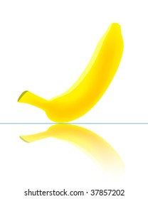 3d Banana vector pointing to the left