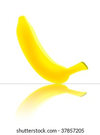  3d Banana vector pointing to the right