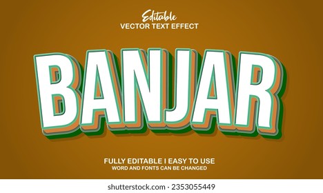 3d banjar editable text effect style