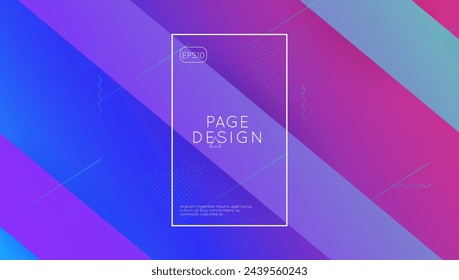 3d Banner. Cool Summer Texture. Purple Vibrant Pattern. Technology Cover. Flat Gradient Template. Horizontal Ui. Curve Landing Page. Blue 3d Banner