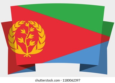 A 3D Banner with the Country Flag of  Eritrea