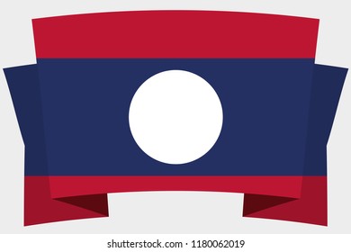 A 3D Banner with the Country Flag of  Laos