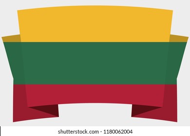 A 3D Banner with the Country Flag of  Lithuania