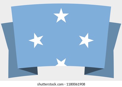 A 3D Banner with the Country Flag of  Micronesia