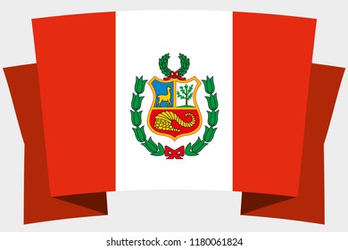 A 3D Banner with the Country Flag of  Peru