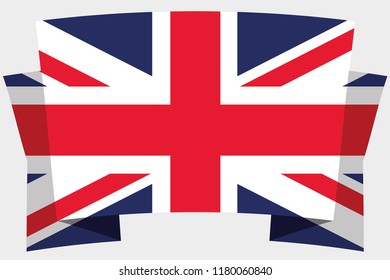 A 3D Banner with the Country Flag of  United Kingdom