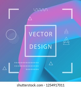 3d banner flow fluid shapes. Liquid wave trendy modern vibrant background. Blue and pink color. curve vector graphic style	