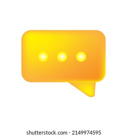 Banner 3d con mensaje dorado. Burbuja de mensajes. Mensaje de alerta. Icono de burbuja de chat 3d. Ilustración vectorial. imagen de stock. 