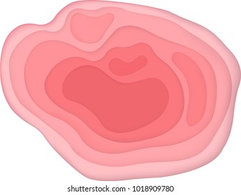 3d banner from gradient layers. Pink vector background for presentations, advertising, cover, desktop. Vector illustration.