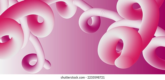 3d banner pink tube abstract pink background with 3d.