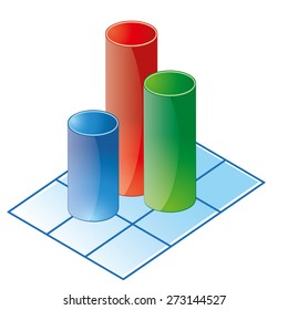 3d bar chart icon