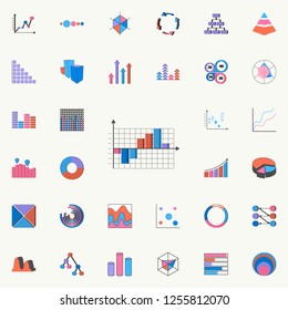 3D bar chart icon. Charts & Diagramms icons universal set for web and mobile