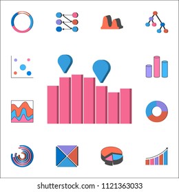 3D bar chart icon. Detailed set of Charts Diagramms icons. Premium quality graphic design sign. One of the collection icons for websites, web design, mobile app on white background