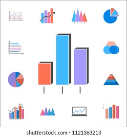 3D bar chart icon. Detailed set of Charts Diagramms icons. Premium quality graphic design sign. One of the collection icons for websites, web design, mobile app on white background