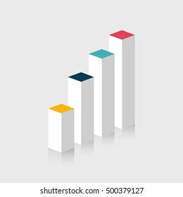 3D Bar Chart Infographic Element. Vector Illustration