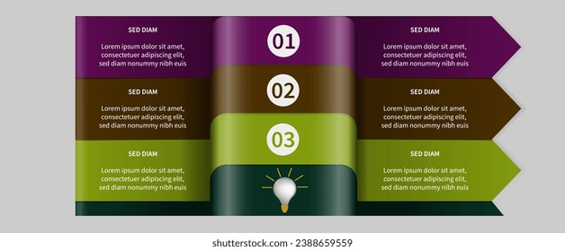 3d Bar chart Infographics design template and icons with 3 options or 3 steps 3d Bar chart on white isolated background.