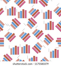 3D bar charticon in pattern style. One of Charts & Diagramms collection icon can be used for UI, UX
