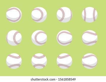 3D Baseball Animation Sequence Spinning Vector