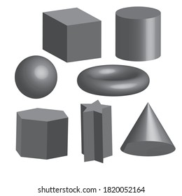 3D basic geometrical shape, vector EPS 10