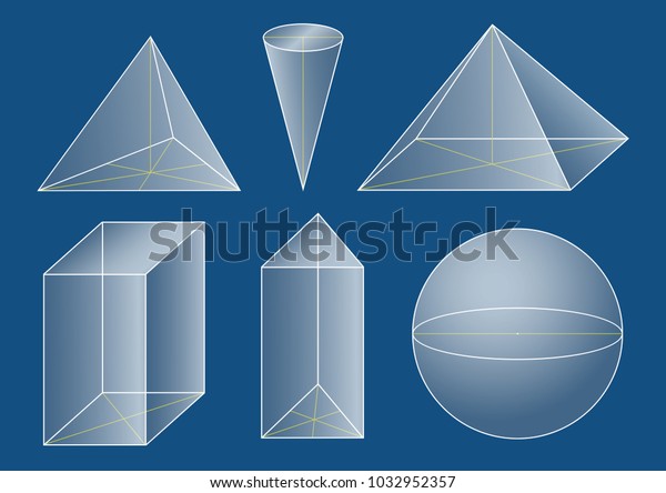 3d Basic Shapes Prism Pyramid Cone Stock Vector (Royalty Free ...
