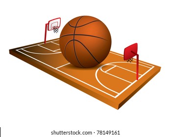 3d Basketball field vector