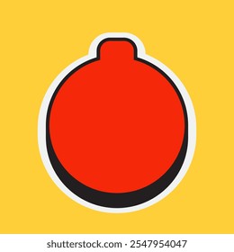 3D Baubles Christmas Box Shape. Sixth Style Label Icon. High Quality Vector Icon. Editable Vector