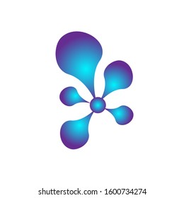 3D Beautiful blue molecules with attractive shapes