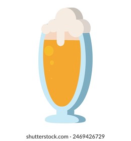 3D Beer glass icon Flat design Vector illustration
