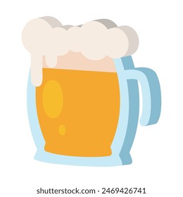 3D Beer glass icon Flat design Vector illustration